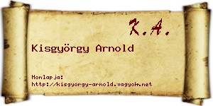 Kisgyörgy Arnold névjegykártya